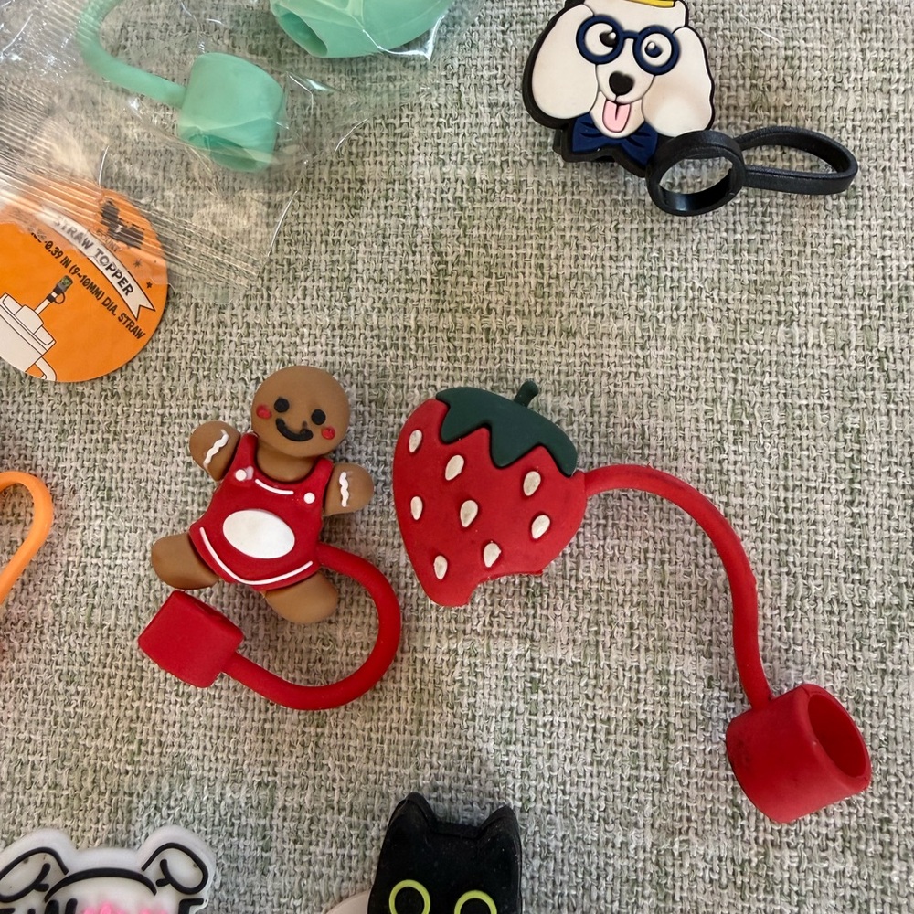 Straw Topper Bundle Cute Animals Beaded Bracelet Mix Stanley Starbuck Starbucks - Picture 8 of 8